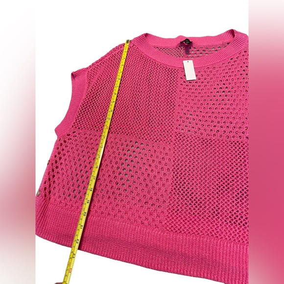 Talbots Pink Open Stitch Poncho Sweater Womens Size Medium/Large Linen Blend NWT - Picture 8 of 12